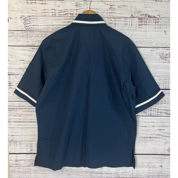 Retro Bowling 50s Style Bowling Shirt L Made in USA Norton Ditto Houston Navy - Picture 2 of 7
